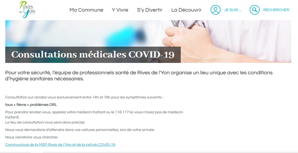Affichage site mairie Rives de l'Yon