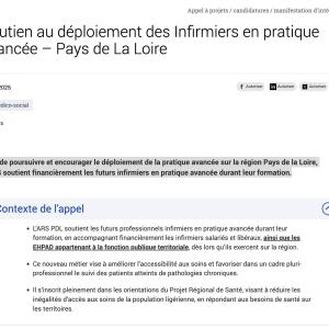 Soutien au déploiement des Infirmiers en pratique avancée – Pays de La Loire